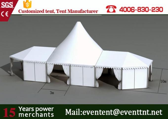 La tente de camping se pliante blanche, des tentes de tension de crête élevée avec le toit supérieur imperméabilisent