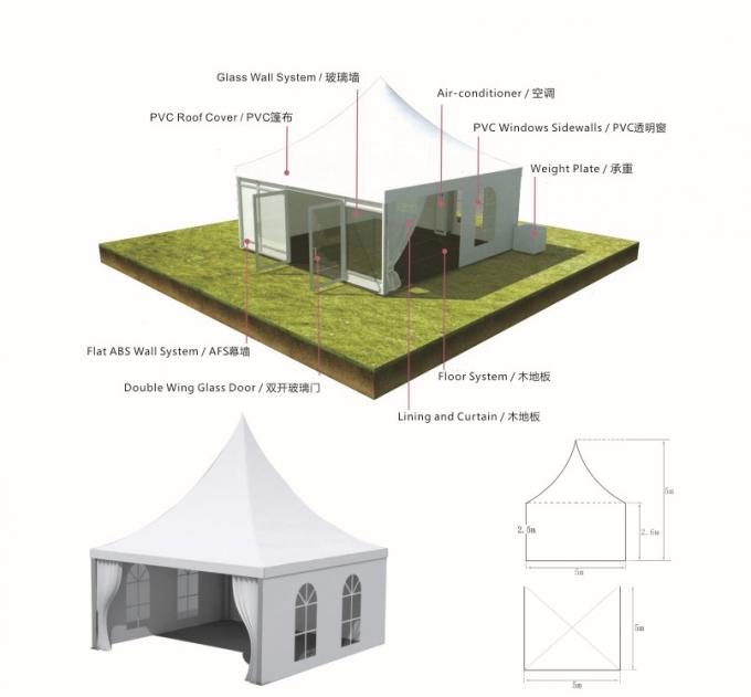 Adaptez la tente aux besoins du client extérieure d'événement de pagoda avec la vue en aluminium du profil 6061-T6